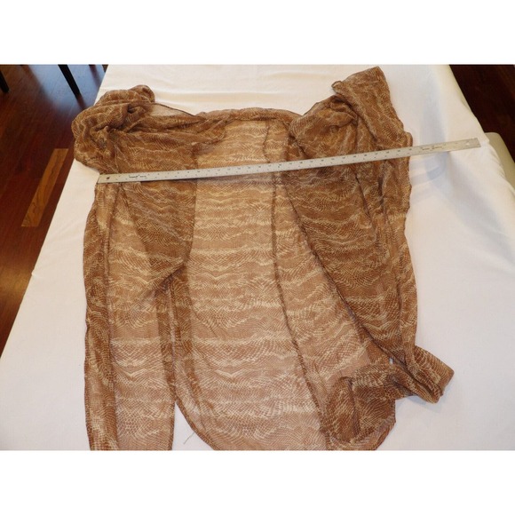 Society Amuse Bathing Suit Cover Up XS/S Brown Snake Print Gauzy Sheer Vacation - Picture 5 of 6